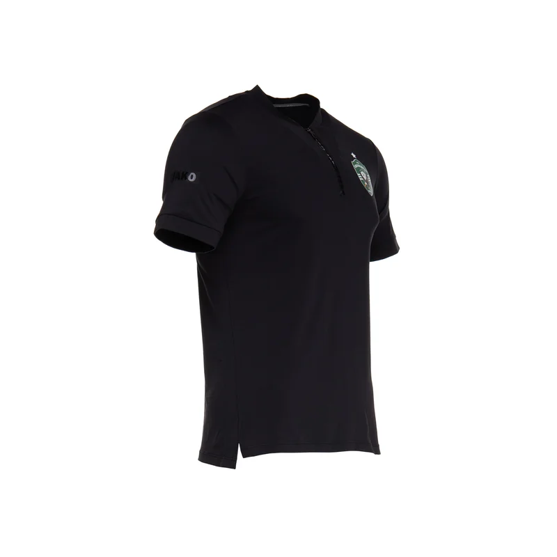 T-shirt Leisure time - black, cotton with 3/4 zip 2024/2025